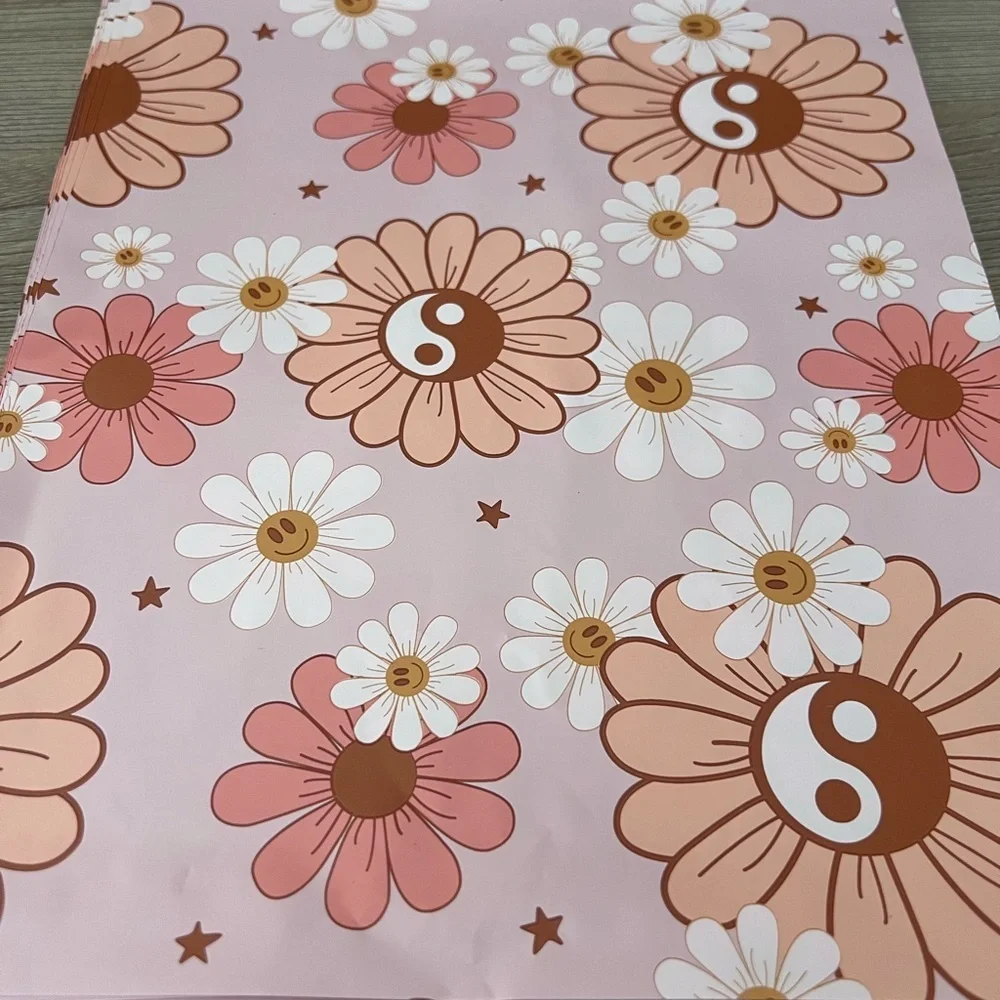 50PC Shipping Supply Bundle–25 Pink Daisy 10x13 Poly Mailers+25 Thank You Cards